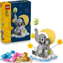 LEGO Gökyüzündeki Yavru Fil 40814 - Yeni Ebeveynler Için Dekoratif Bebek Odası Süsü Yapım Seti (402 Parça)