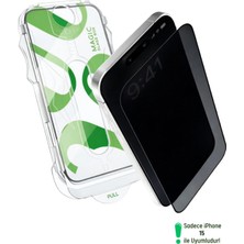 Evax [e-Pro Hayalet] iPhone 15 Uyumlu Hayalet Özellikli Kolay Kurulum Aparatlı 5d Tam Cam Ekran Koruyucu