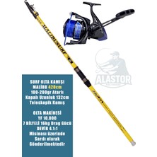 Alastor Olta Seti Malibu 420CM Olta Kamışı Surf Olta Seti YF10000 Olta Makinesi Boğaz Deniz Kıyı Olta Seti