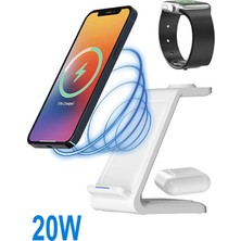 Light Nova 3in1 20W Kablosuz Şarj Magsafe Uyumlu iphone Telefonlar ve Apple Watch Saatler Için Şarj Istasyonu