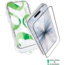 Evax [e-Pro] iPhone 16 Uyumlu Kolay Kurulum Aparatlı 5d Platinum Tam Kaplayan Cam Ekran Koruyucu