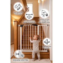 Wellgro Güvenlik Kapısı 95-105 cm Arası Kullanım İmkanı Metal Yapı ile Güvenli ve Sağlam Koruma