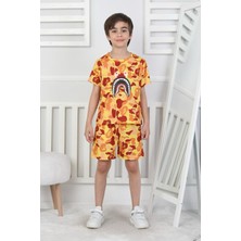 Axxan Bape Şort Tişort Ikili Takım Erkek Çocuk Şortlu Takım Kız Çocuk Şortlu Takım Dijital Baskılı