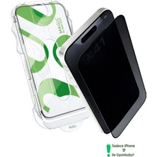Evax [e-Pro Hayalet] iPhone 17 Uyumlu Hayalet Özellikli Kolay Kurulum Aparatlı 5d Tam Cam Ekran Koruyucu