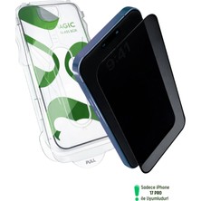 Evax [e-Pro Hayalet] iPhone 17 Pro Uyumlu Hayalet Özellikli Kolay Kurulum Aparatlı 5d Cam Ekran Koruyucu
