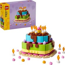 LEGO Doğum Günü Pastası 40815 - 7 Yaş ve Üzeri Çocuklar Için Dekoratif Masa Süsü Yapım Seti (219 Parça)