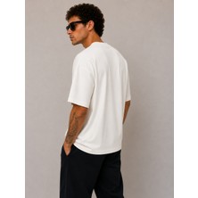 We&Me Oversize Boxy Fit Erkek T-Shirt – Kalın Pamuklu, Green Future Baskılı, Sokak Stili Premium Tişört