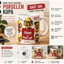 Tişört Kodu Komik Ördek Tasarımlı Porselen Kupa – “shut Up” Funny Coffee Mug