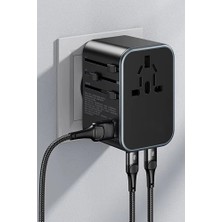 Light Nova 25W Evrensel Seyahat Şarj Adaptörü Fiş Priz Dönüştürücü /1xusb /2xtype-C /1xac