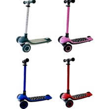 PopŞeker Scooter Pilli Müzikli Renkli Işıklı - 3 Tekerlekli Güvenli Denge Sistemli Çocuk Scooterı