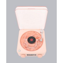 Zero Land Semeglbl 3-Ü-1 Gece Işığı Bluetooth Hoparlör ve Dijital Saat Vintage Plak Çalar Tasarımlı