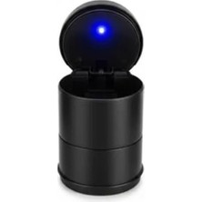 Esplendor Kapaklı, Kokusuz Tasarıma Sahip Siyah LED Işıklı Araç Küllüğü, 7x9 cm