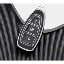 Esplendor Lüx Ford Araba Anahtarlık Kılıfı - Siyah ve Gümüş