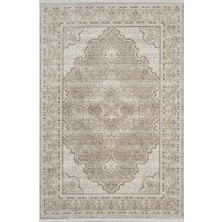 Karmen Halı Matris MI004R Krem Kahve Halı Modern Pamuk Taban Akrilik Tozuaz Salon Yatak Odası Koridor Halısı