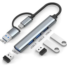 Light Nova 2in1 USB ve Type C To 4 Port USB Çoğaltıcı Hub Çevirici / 1xusb 3.0 / 3xusb 2.0