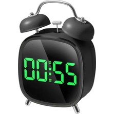 Esplendor Metal Retro Çift Çan, Arkadan Aydınlatmalı Büyük Ekran, Yatak Odası Için Küçük Dijital LED Komodin, Yetişkinler, Gençler ve Derin Uykuya Sahip Çocuklar Için Yüksek Sesli Çalar Saat