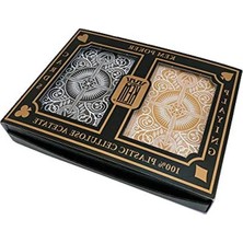 Esplendor Siyah ve Altın Sarısı Jumbo Endeksli Poker Kartları, Çift Deste