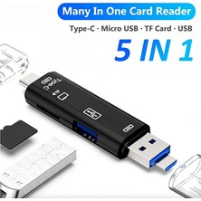 Light Nova 5in1 Otg Kart Okuyucu USB 2.0 - Type-C - Micro USB - Micro Sd/tf Hafıza Kartı Çevirici Adaptör