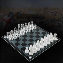Esplendor Dekoratif Cam Satranç Takımı, Kullanışlı ve Şık Hediyelik, 35X35 cm Boyutunda