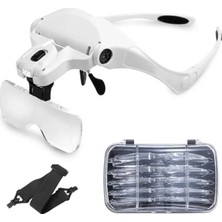Esplendor 5 Lensli LED Işıklı Büyüteç Gözlük, Tekrar Kullanılabilir, Ergonomik