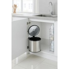 Esplendor Krom Metal Çöp Kovası, 11 Litre Kapasite ile Dolap Içi Kullanım