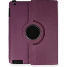 Renas Store Ipad 4 9.7 Kılıf 360 Tablet Deri Kılıf - Mürdüm