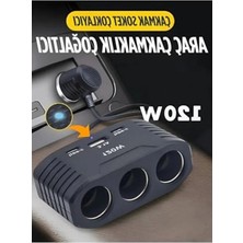 Esplendor 120W Çakmak Soketi, 3'lü Araç Çoğaltıcı ile 2 USB ve 1 Type-C Girişi