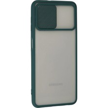 Renas Store Galaxy A22 Kılıf Palm Buzlu Kamera Sürgülü Silikon - Yeşil