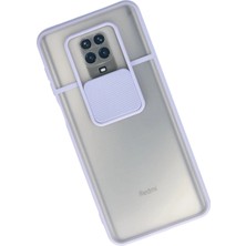 Renas Store Redmi Note 9 Kılıf Palm Buzlu Kamera Sürgülü Silikon - Lila