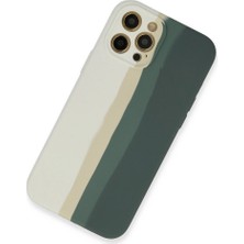 Renas Store Iphone 12 Kılıf Ebruli Lansman Silikon - Beyaz-Gri