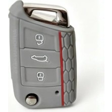 Esplendor Autohan Keys Volkswagen, Skoda, Seat Anahtar Kılıfı, Gri Petek Desenli, Silikon, Koruyucu Otomobil Anahtarlık Kabı