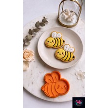 WLS Studio Sevimli Arı Kurabiye Kalıbı - 1 Yaş Doğum Günü Diş Buğdayı Baby Shower Bebek Şeker Hamuru Kesici