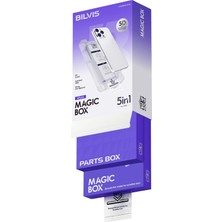 Renas Store Iphone 15 Bilvis 5ın1 3D Magic Cam Ekran Koruyucu - Siyah