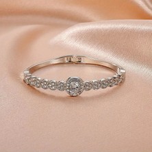 Takantakana Pandora Tarz Gümüş Charm Bileklik Yeni Crystal Baget Zirkon Suyolu Bileklik