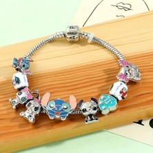 Takantakana Pandora Tarz Gümüş Charm Bileklik Disney Sevimli I Love You Aşk