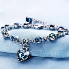 Takantakana Pandora Tarz Gümüş Charm Bileklik Mavi Gümüş Safir Taşlı Bi̇leklik Yeni Yıl Yılbaşı