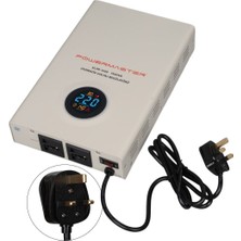 Powermaster SLIM-1500 Otomatik 1500VA Kombi Voltaj Regülatörü (Ingiliz Fişli ve Evrensel Çoklu Soketli)
