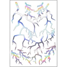Gogo A4 Sticker Tek Paket Çoklu Sticker Şimşek Hologram