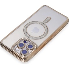 Renas Store Iphone 15 Kılıf Joke Simli Magneticsafe Kılıf - Gold