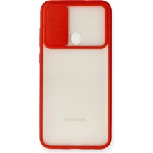 Renas Store Galaxy A11 Kılıf Palm Buzlu Kamera Sürgülü Silikon - Kırmızı
