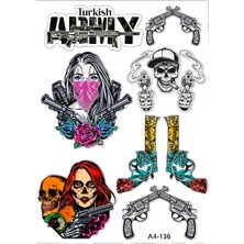 Gogo A4 Sticker Turkish Army Tek Paket Çoklu Sticker