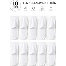 Elif Mira 10 Çift Tek Kullanımlık Otel Spa Terlik Seti Tabansız Tela