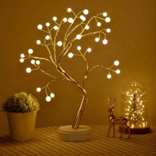 TeknoKapsül Işıklı Ağaç Inci LED Dekoratif Masa Üstü LED Işık