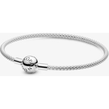Takantakana Pandora Tarz Gümüş Charm Bileklik Charm Uyumlu Ball Klips Örgü Bangle Bileklik Tüm Boyutlar