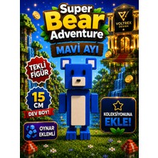 Voltrex Design Super Bear Adventure Mavi Ayı Figür Oyuncak | Oynar Eklemli 15 cm Koleksiyon Karakteri |