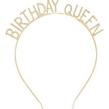 Party Express Taşlı Taç Birthday Queen - Altın
