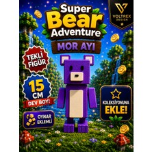 Voltrex Design Super Bear Adventure Mor Ayı Figür Oyuncak | Oynar Eklemli 15 cm Koleksiyon Karakteri |