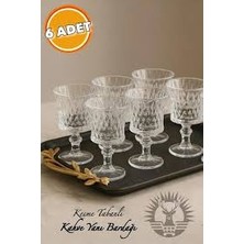 Karawent Home Kesme Desenli 6'lı Kahve Yanı Su Bardağı - Kristal Görünümlü Ayaklı Sunum Bardakları Krw-02