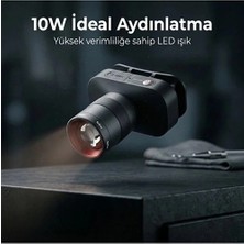 Renas Store BXT1FL 10W Şarj Edilebilir Kafa Feneri 750 Lümen 2500MAH 4 Işık Modlu Zoom Özellikli LED Kafa