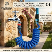 Plasyay Spiral Sulama Yıkama Hortumu ve Ayarlı Lans Seti
